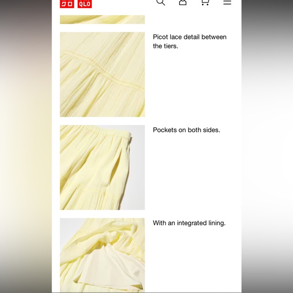 Uniqlo Tiered Skirt Blue size M - Picture 3 of 4